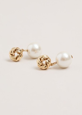 Phase Eight Pearl And Knot Drop Jewellery White Canada | RJQPTG-564